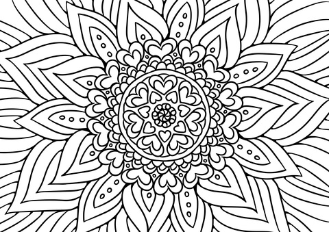 Floral Mandala Coloring Page